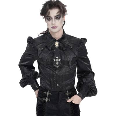 Devil Fashion košele Gothic čierna