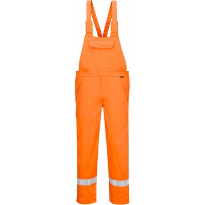 Portwest FR418 Nohavice s náprsenkou FR odolné voči chemikáliám oranžové