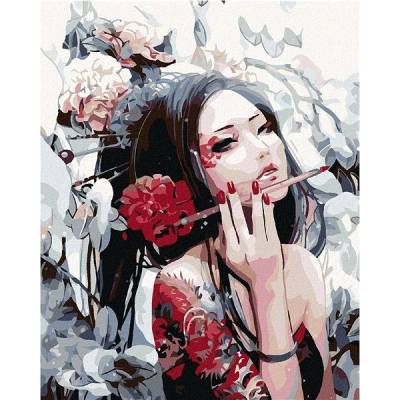 Zuty Malování podle čísel Malířka z Japonska 80 x 100 cm bez rámu a bez vypnutí plátna