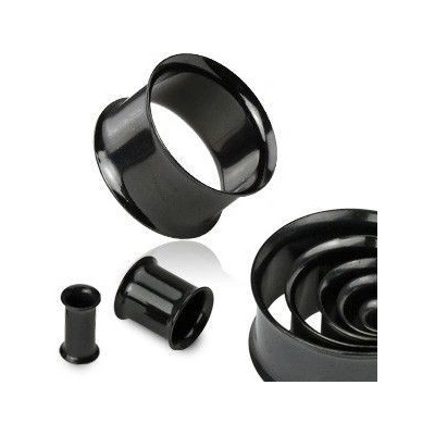 Šperky4U tunel do ucha černý TN01096-10