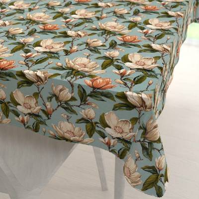 Biante bavlna obdélníkový ubrus Sandra SA-545 Květy magnolie na šedomodrém 120x200 cm