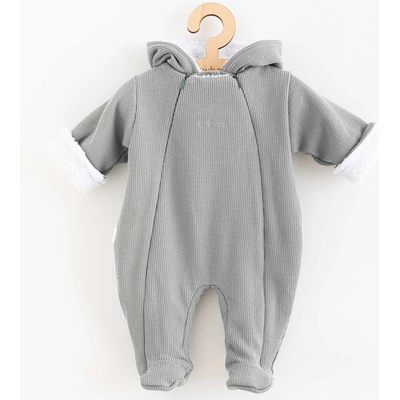 Zimná dojčenská kombinéza s kapucňou New Baby Frosty grey