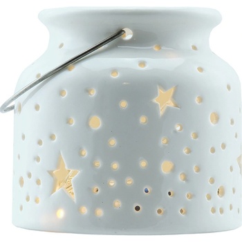 DECOLED Svietnik biely, 14 x 14x 11,5cm