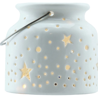 DECOLED Svietnik biely, 14 x 14x 11,5cm