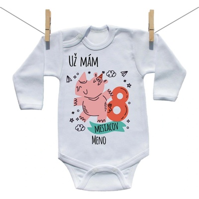 Boodyy Body s dlhým rukávom Už mám 8 mesiacov so zvieratkom