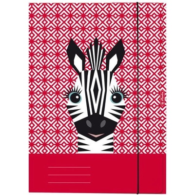 Herlitz Cute Animals A4 kartónový obal s gumičkou Zebra