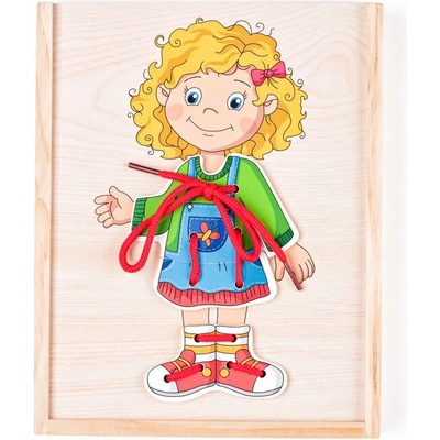 Woody Puzzle Šněrovací šatní skříň Holčička