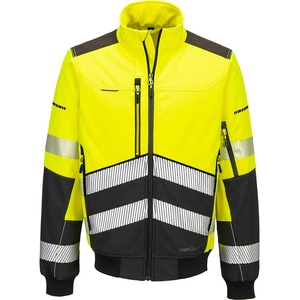 Portwest hi-vis ev4 ev468 / Мъжко софтшел бомбър яке - жълто/черно l (ev468ybrl)