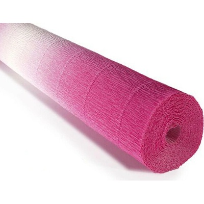 Italský krepový papír Cartotecnica Rossi 180g (50 x 250cm) - bílo-fuchsiová 600/1