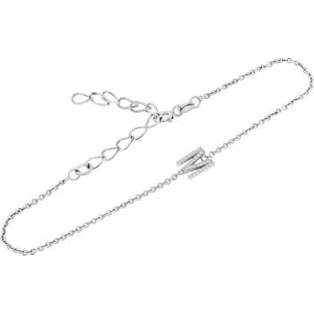 Eppi Strieborný náramok s písmenkom a lab-grown diamantmi Ainslee BR48685