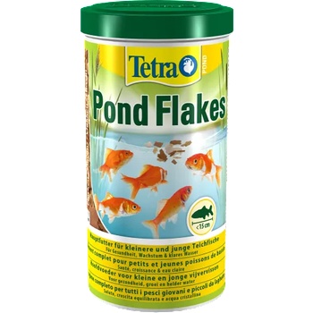 TETRA Pond Flakes - пълноценен микс на люспи, идеална храна всички малки и млади риби в градински водоеми, осигурява всестранно, балансирано хранене - 1 литър