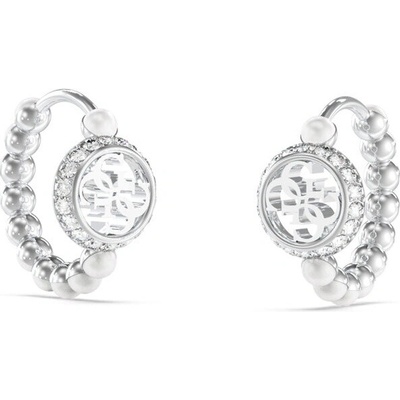 Guess Jedinečné kruhové náušnice s perličkami Tiny Pearly JUBE05518JWRHT/U