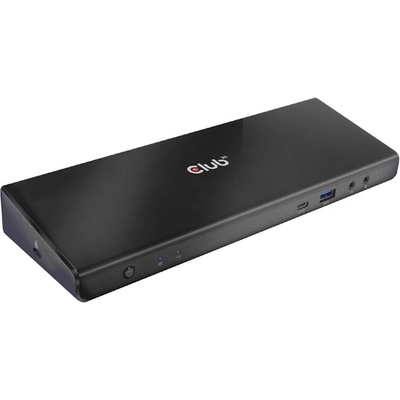 Club 3D Док за преносими компютри Club 3D - CSV-1562 (60W троен док, 3.2 USB-C към 3xHDMI, 2x DP, 6x 3.2 USB-A, RJ45. 3, 5 жак) (CSV-1562)