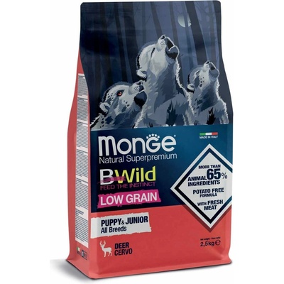 Monge Bwild Dog Low Grain Srnčia Puppy & junior 2,5 kg