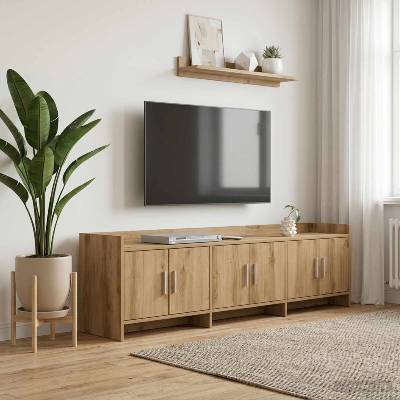 vidaXL ТВ шкаф 168 x 33 x 47 см Дъб артизан Инженерна дървесина (8011210)