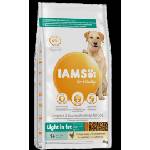 Iams Dog Weight Control - Пълноценна суха храна за израснали кучета с наднормено тегло или кастрирани, със сушено пилешко и пуешко месо, 12 кг