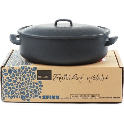 BELIS Smaltovaný oválný pekáč s poklicí 32 x 24 x 11 cm 6.5 l BSE 87232-67B00003 – Zboží Dáma