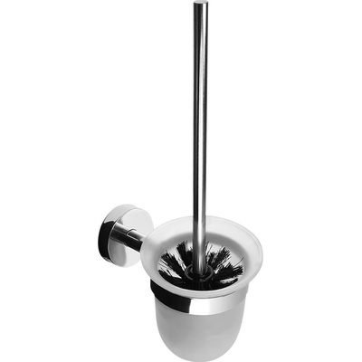 Sanela SLZD 24 Držák s WC štětkou a kelímkem sklo nerez lesklý 3M samolepící 62240