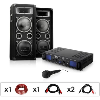 Electronic-Star DJ PA комплект "DJ-25" усилвател, високоговорител, микро 1600W (PL-1181-4795) (PL-1181-4795)