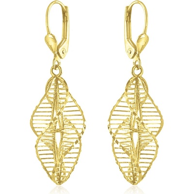 Gemmax Moderní zlaté visací náušnice Spirály GLEYN-36541