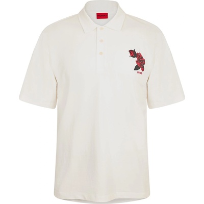 Hugo Блуза с яка Hugo Mens HUGO Dardigo Short Sleeve Polo Shirt with Artwork Detail - White 102