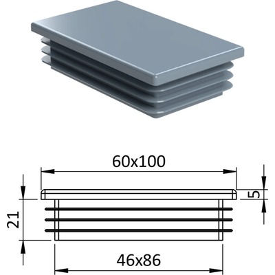 Krytka plastová 60 x 100 mm
