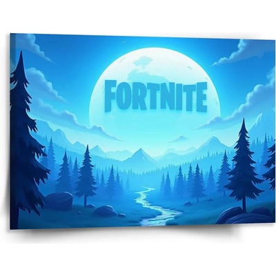 Sablio Obraz FORTNITE Modré údolí s měsícem - 50x50 cm Varianta: Sablio Obraz FORTNITE Modré údolí s měsícem - 150x110 cm