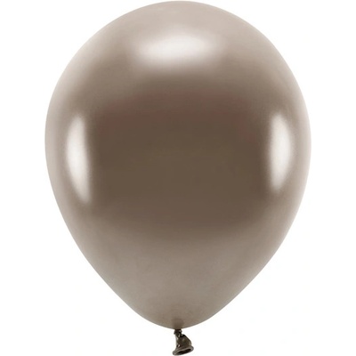 PARTYDECO Sada 10 hnědých metalických balónků 30 cm
