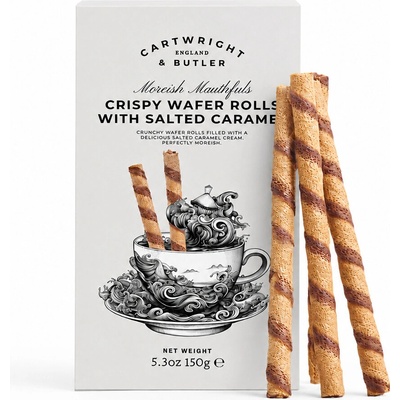 Cartwright & Butler Crispy Wafer Rolls With Salted Caramel Oplatkové trubičky se slaným karamelem 150 g