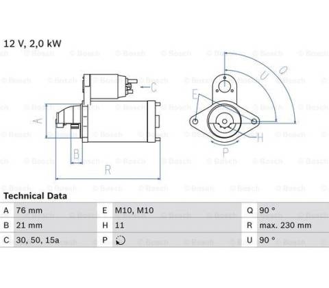 BOSCH Štartér 0986022880