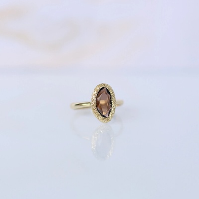 Lillian Vassago Exkluzivní zlatý prsten se záhnědou LLV22 GR305ST Velikost prstenu: 54