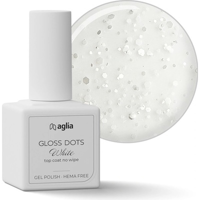 Aglia Gloss Dots bezvýpotkový top coat white 15 ml