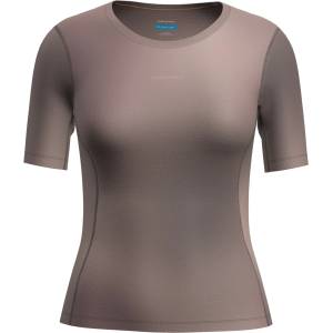 Icebreaker Дамски долна фланелка с къс ръкав Icebreaker Women's Merino 75 CL Featherlight S/S Crewe AOP Sport shirt - Porcini / Pink Quartz (114-3933-0112)