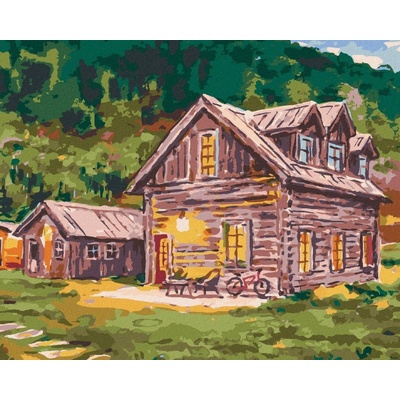 zuty Malování Podle Čísel Sruby V Lese 40 x 50 Cm Plátno Rám