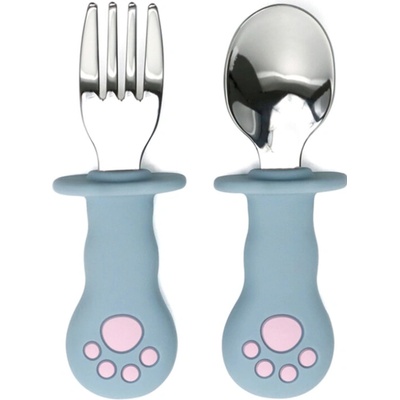 Malý Ježko Kovový príbor pre bábätká Mačička Baby Blue