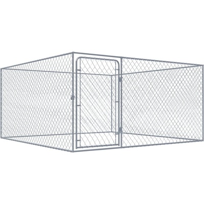 vidaXL Venkovní psí kotec stříbrný 200 x 200 x 100 cm pozinkovaná ocel 9799.170819