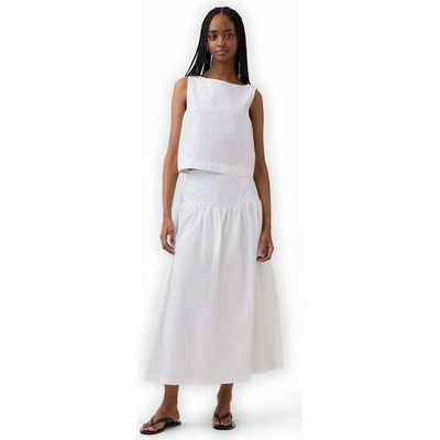 GAP 843522-02 popelínová maxi sukně bílá