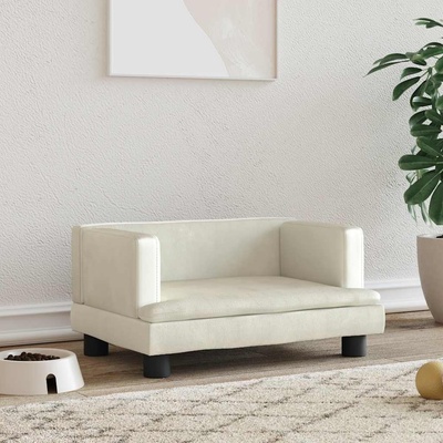 vidaXL Кучешко легло кремаво 60x40x30 см кадифе (171912)