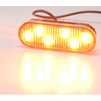 PROFI LED výstražné světlo 12V 6x1W oranžový 160x65mm