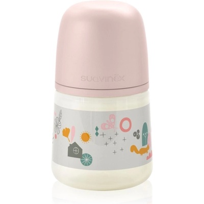 Suavinex láhev kojenecká Walk růžová 150ml