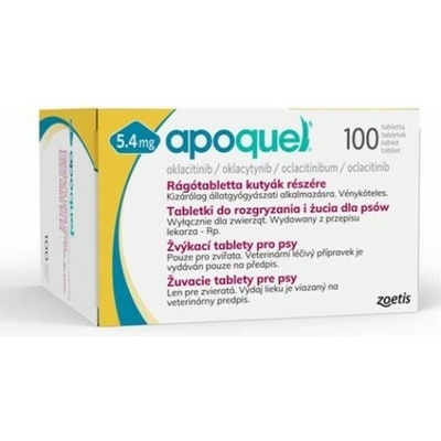 Zoetis Apoquel 5,4 mg žuvacie tablety pre psy 100 tbl