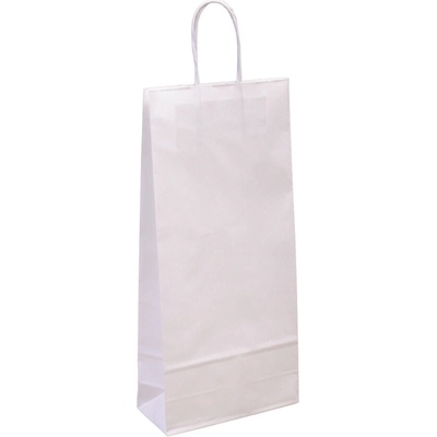 Papierová taška s krúteným uchom 180x80x390 mm, biela