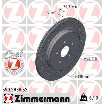 Brzdový kotúč ZIMMERMANN SPORT Z 590.2838.52