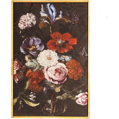 Vintage obraz květiny v dřevěném rámu – 40x3x60 cm