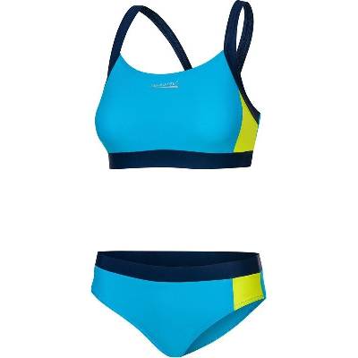 Aqua Speed Plavky Naomi Blue/Navy Blue/Yellow Pattern 284