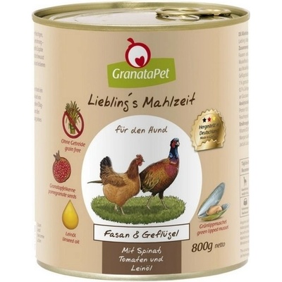 GranataPet Bažant & drůbeží se špenátem rajčaty a lněným olejem 400 g