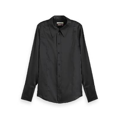 Dámská saténová košile černá Scotch & Soda Velikost EU: 40