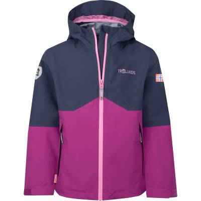 TROLLKIDS Детско водоустойчиво яке Trollkids Kid's Gjende Jacket Waterproof jacket - Fresh Berry / Graphite - размер 98 (EU) (703-3870-0611)