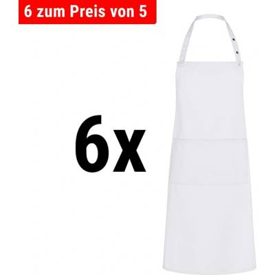 G.Gastro 6 ks Karlowsky Zástěra s laclem Teneriffa bílá D9785803
