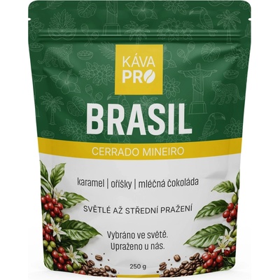 KávaPRO Brasil Cerrado Mineiro výběrová káva mletí espresso 250 g